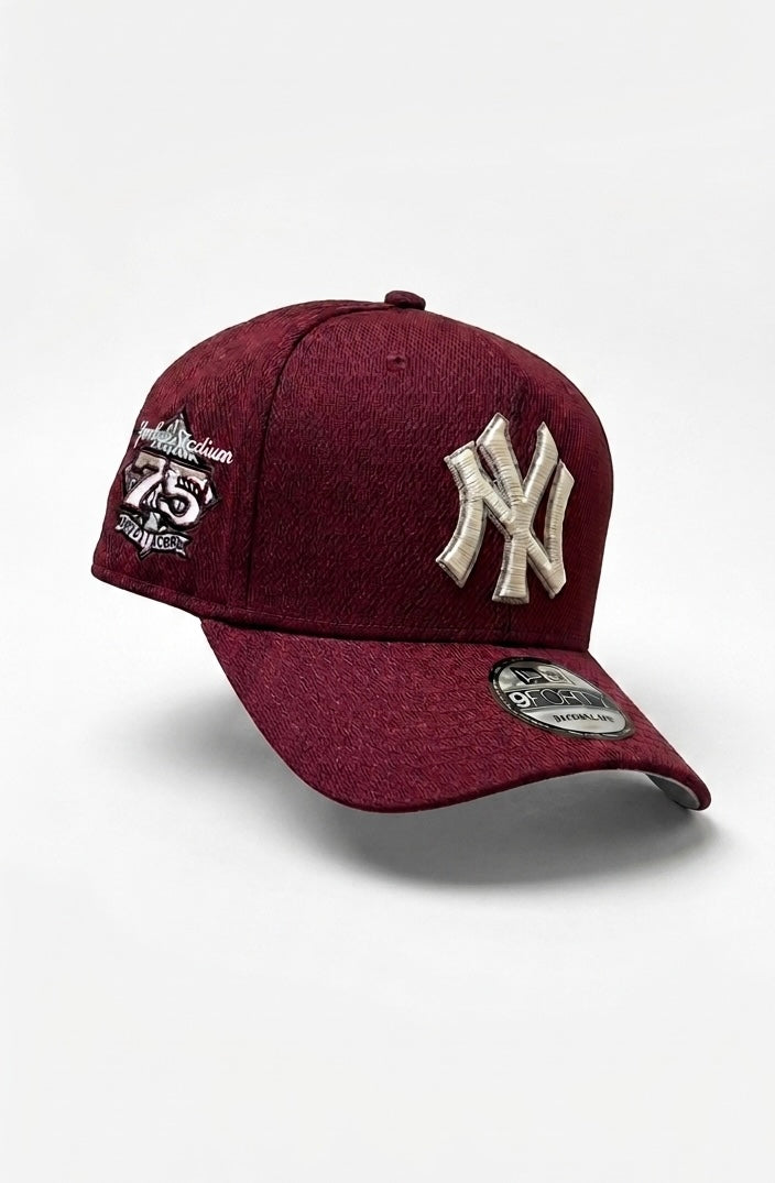 New Era 9FORTY New York Yankees Yankee Stadium 75th Anniversary Burgundy Cap